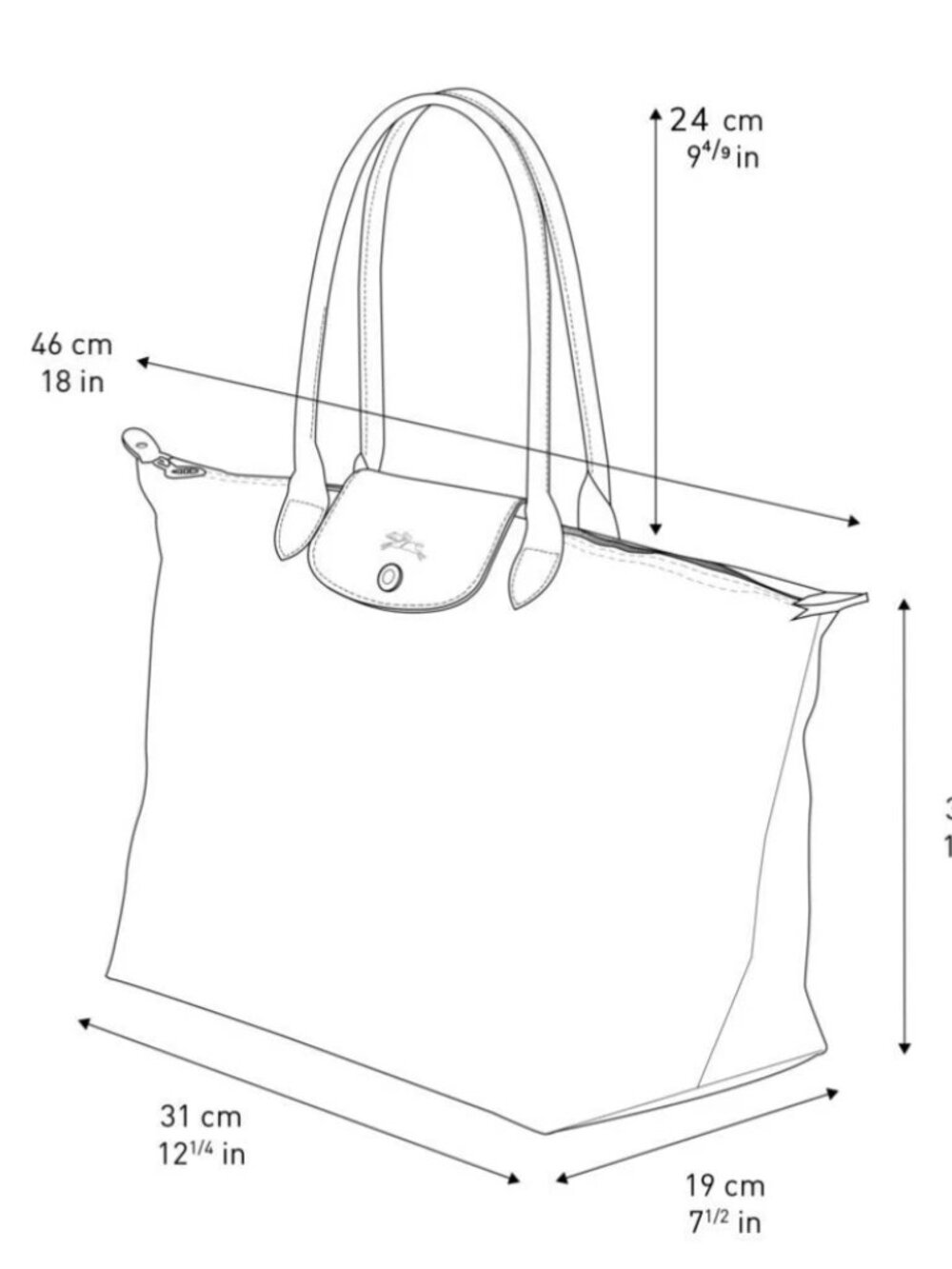 Foldable Tote • Blue • Everyday Handbag - Picture 10 of 10